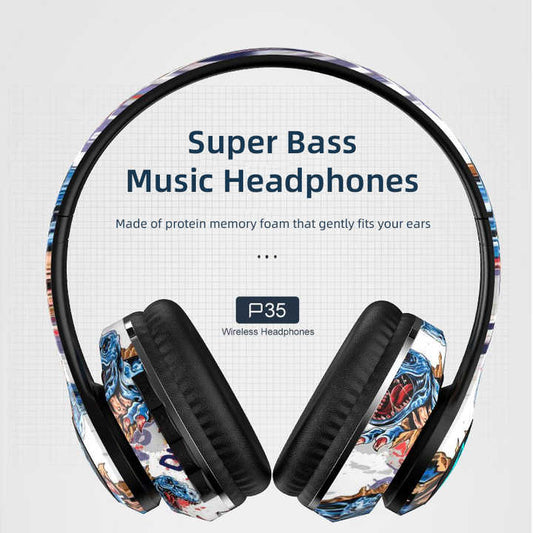 NNEDSZ Wireless Bluetooth Headphones - Stylish Over-Ear Design with Long Battery Life, Hi-Fi Sound, and Universal Compatibility (colour A)