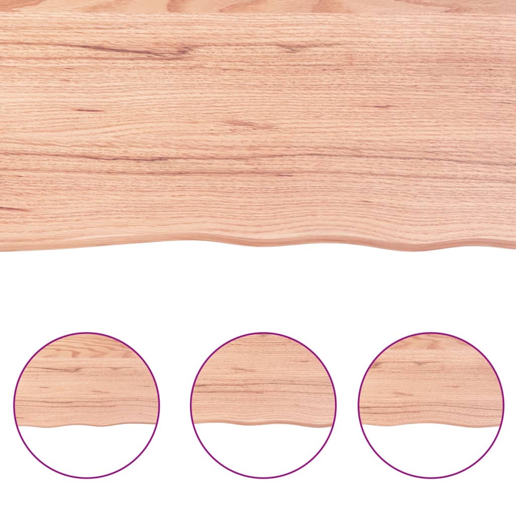 NNEVL Table Top Light Brown 120x50x4 cm Treated Solid Wood Oak