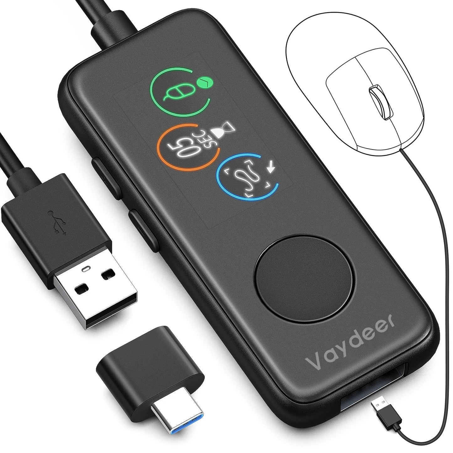 NNEOBA Fully Automatic USB Mouse Jiggler with HD Screen
